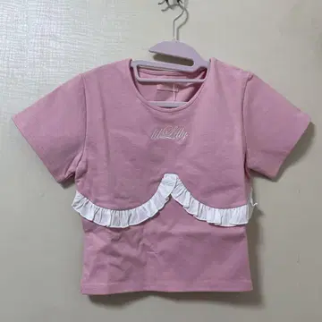 릴릴리 핑크 프릴 반팔 T셔츠