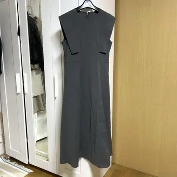그레이 슬리브리스 롱 원피스