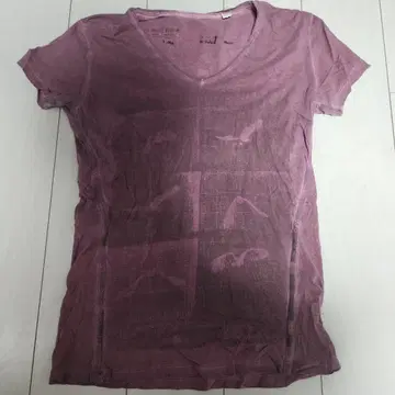 와인 레드 V넥 T셔츠 L 사이즈