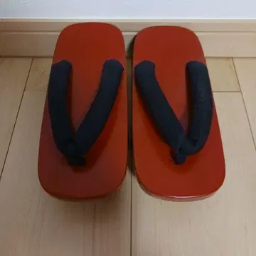일본 나막신 빨간색 하나오 블랙 코스프레 23.5cm