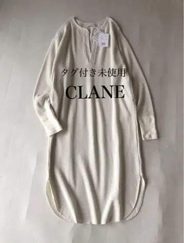 택 포함 미사용 클라네 CLANE 라운드 헴 코튼 원피스
