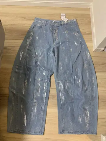 가격 인하 협상 ok 프릭스스토어 프린트 커브 데님 팬츠
