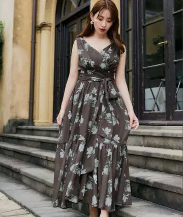 herlipto AnemoneCache-Coeur Long Dress M