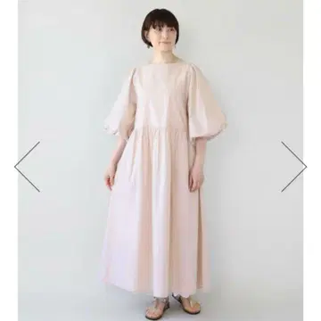 무모쿠테키 벌룬 슬리브 롱 드레스