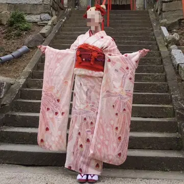 총 시보리 후리소데 풀세트 하트 무늬 공작