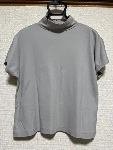 나카가와 마사시치 상점 그레이 하이넥 반팔 T셔츠 면 100%