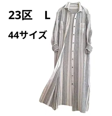 23구 L 린넨 셔츠 원피스 스키퍼 스트라이프 롱 기장 린넨