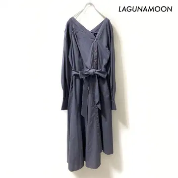 LAGUNAMOON 러그넘문 비대칭 셔츠 원피스 블루