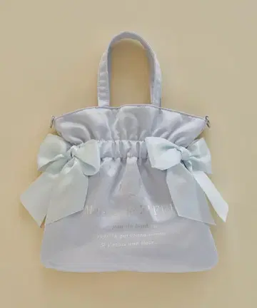 메종 드 플뢰르 더블 리본 2way 토트백 스카이블루