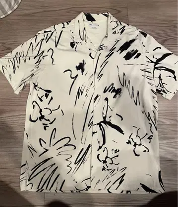 ZARA 자라 오픈 카라 반팔 셔츠 XL