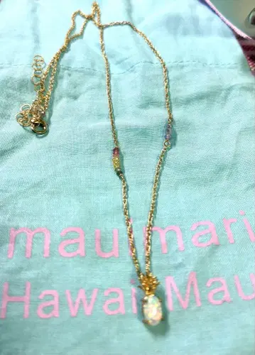 mauimari 골드 필드 파인애플 펄 목걸이