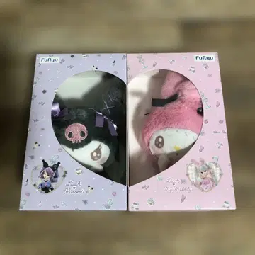 리카짱 x 산리오 마이멜로디&쿠로미 봉제 인형 세트