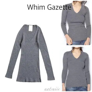 Whim Gazette 윔 가젯 V넥 리브 풀오버