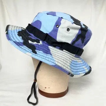 USA 90s 블루 카모 버킷 햇 M 한색 계열 카모플라쥬