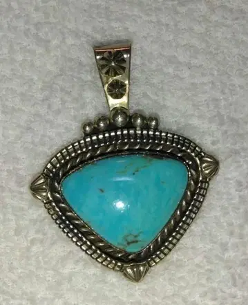 터콰이즈 펜던트 탑 스털링 실버