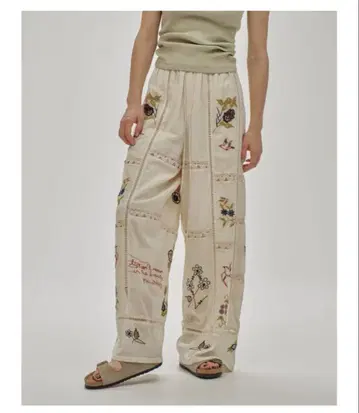 미사용 todayful EmbroideryPatchworkTrousers