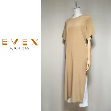 새상품급 에베 바이 크리치아 세탁 가능한 사이드 슬릿 롱 원피스 40