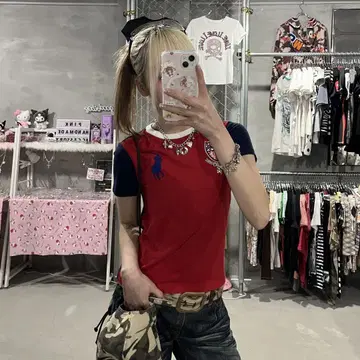 랄프 로렌 폴로 래글런 T셔츠 빅 폴로 포니 빨간색 반팔