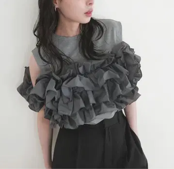 새상품 LIAN 프릴 뷔스티에 도킹 T