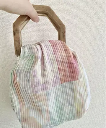 배송비 포함! 캐서린 파스텔 플리츠 스카프 미니 백 유카타 기모노