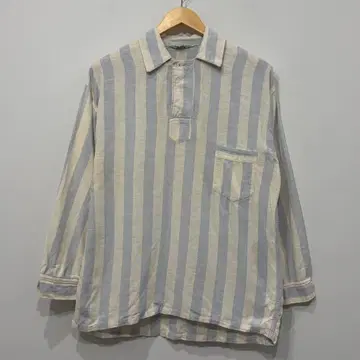 40s 50s BRENT 스트라이프 패턴 프리즈너 파자마 그랑파 셔츠