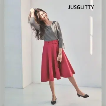 JUSGLITTY 2WAY 리브 티셔츠 그레이
