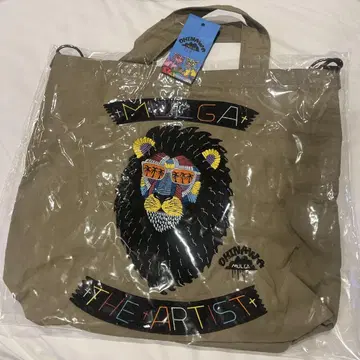 MULGA 모루가 자수 카키 오키나와 훼미리마트 한정판 토트백