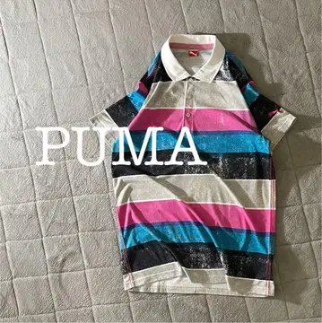 A1767 PUMA 푸마 멀티 컬러 보더 피케 셔츠 자수 로고