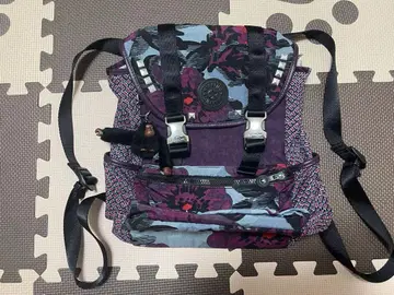 KIPLING 꽃무늬 백팩 몽키 키링 있음