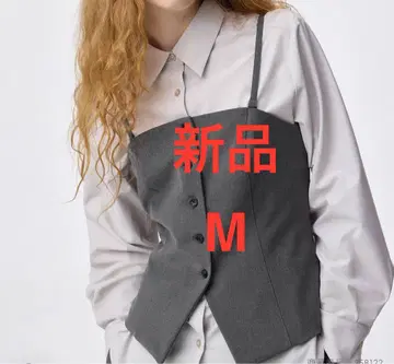 GU 프론트 버튼 뷔스티에 다크 그레이 M 사이즈