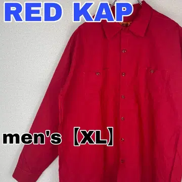 Z334 [ RED KAP ] 긴팔 셔츠 [ 남성용 XL ] 레드