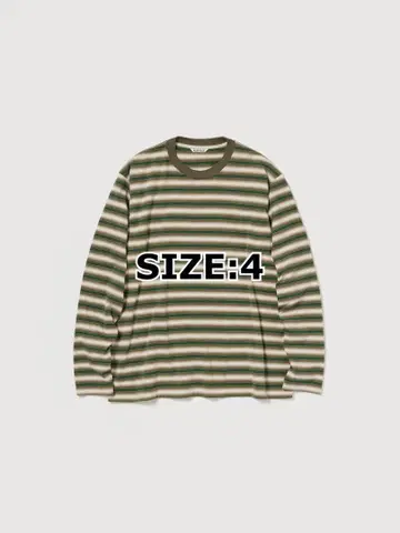 AURALEE GRADIENT STRIPE JERSEY L/S TEE