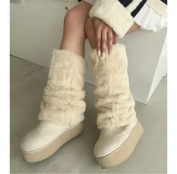 NICE CLAUP 2way 페이크 무스탕 롱 부츠 M