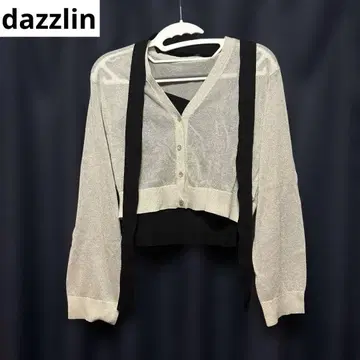 [ 새상품급 ] dazzlin 시어 가디건 세트 니트 베이지