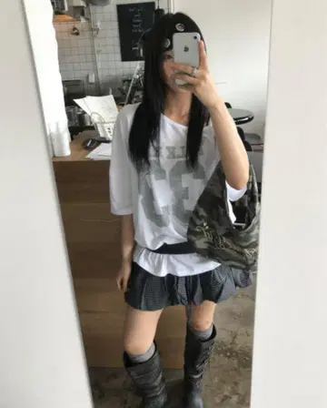 오프 숄더 롱 티셔츠 한국 위시코어 60%