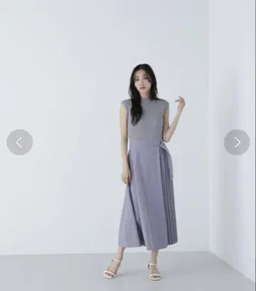 NATURAL BEAUTY BASIC 아지메 플리츠 도킹 니트 원피스