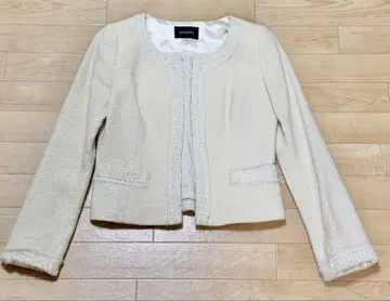 저스 그리티 트위드 자켓 화이트