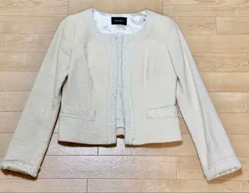 저스 그리티 트위드 자켓 화이트