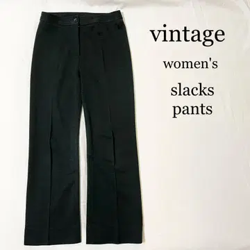 80's~90's 센터 프레스 슬랙스 팬츠 모스그린 레트로 구제 의류