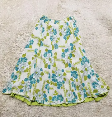 츠모리치사토 클레프리스커트 양류 플리츠 사이즈 2 꽃무늬