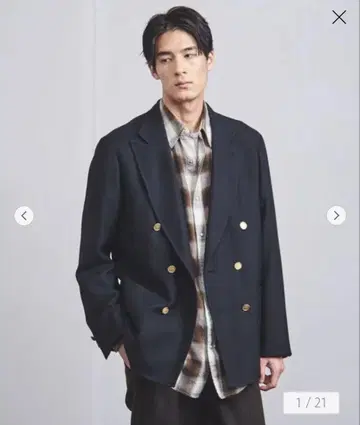 네이비 더블 브레스트 자켓 M