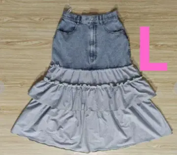 [ 새상품 ] 시마무라 데님 메로스커트 LaxDanTia 블루 L 사이즈