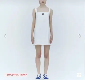 레스트 & 크리에이션 스퀘어 무지 미니 슬리브리스 원피스 드레스