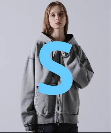 CLEL 헤비 웨이트 로고 자수 풀 집업 후드티