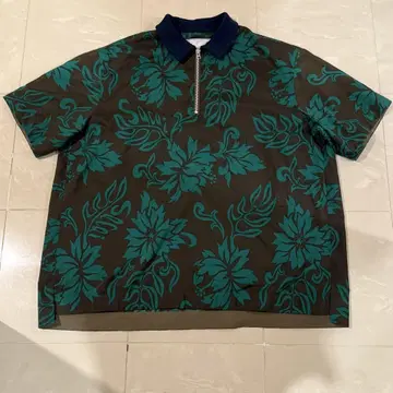 3 새상품 sacai 플로럴 프린트 반팔 셔츠 카키 사카이 남성용