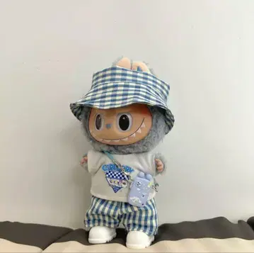 LABUBU 옷 갈아입기 세트 깅엄 체크 x 캐주얼 코디 (5점 세트)