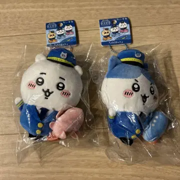 치이카와 (먼작귀) 공항 한정판 봉제 인형 키링 2개 세트