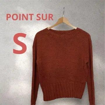 POINT SUR 오렌지 크루넥 니트 스웨터 [ S ]