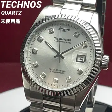 미사용 TECHNOS 쿼츠 배터리 교환 완료 정품 SS 블레스 손목시계