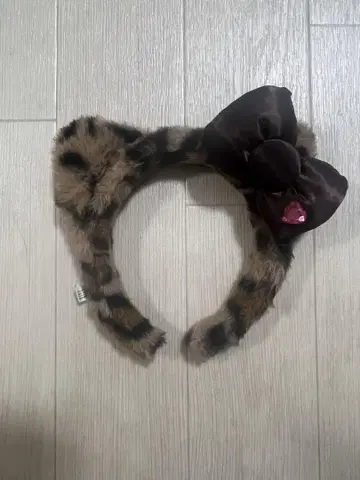 레오파드 무늬 머리띠 리본 포함